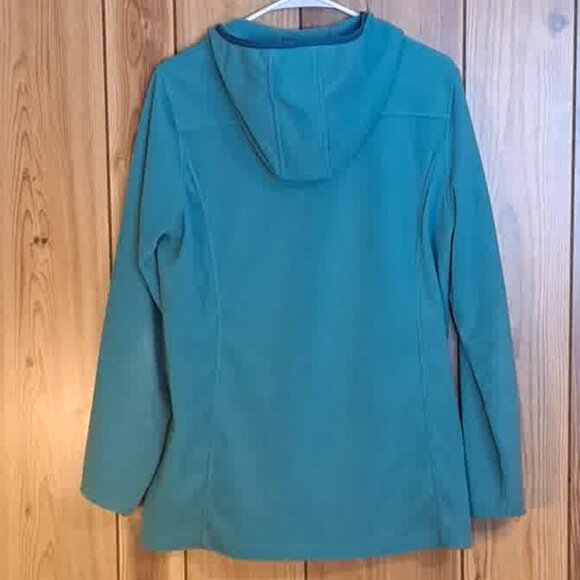 LANDS' END MEDIUM 10-12  Blue Fleece Hoodie Tunic - Picture 3 of 13